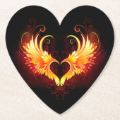 Angel Fire Heart with Wings Untersetzer (Vorderseite)