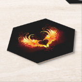 Angel Fire Heart with Wings Untersetzer (angewinkelt)