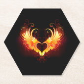 Angel Fire Heart with Wings Untersetzer (Vorderseite)