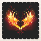Angel Fire Heart with Wings Untersetzer (Vorderseite)