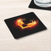 Angel Fire Heart with Wings Untersetzer (angewinkelt)
