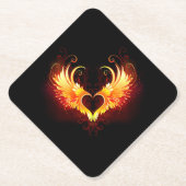 Angel Fire Heart with Wings Untersetzer (Vorderseite)