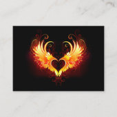 Angel Fire Heart with Wings Visitenkarte (Vorderseite)