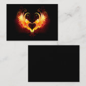 Angel Fire Heart with Wings Visitenkarte (Vorne/Hinten)