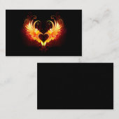 Angel Fire Heart with Wings Visitenkarte (Vorne/Hinten)