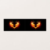 Angel Fire Heart with Wings Visitenkarten (Außenseite Aufgefaltet)