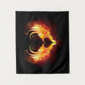 Angel Fire Heart with Wings Wandteppich (Vorderseite)