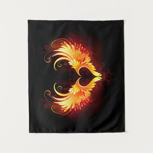 Angel Fire Heart with Wings Wandteppich (Vorderseite)