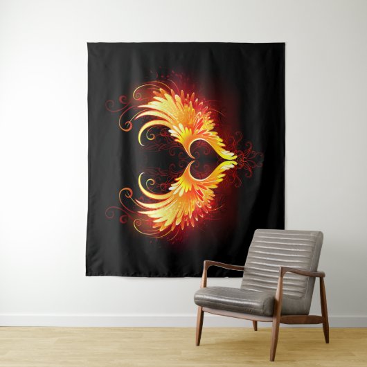 Angel Fire Heart with Wings Wandteppich (Beispiel)