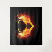 Angel Fire Heart with Wings Wandteppich (Vorderseite)