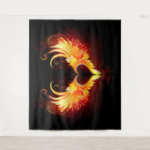 Angel Fire Heart with Wings Wandteppich (Vorderseite)