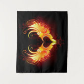 Angel Fire Heart with Wings Wandteppich (Vorderseite)