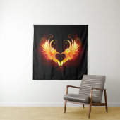 Angel Fire Heart with Wings Wandteppich (Beispiel (Horizontal))