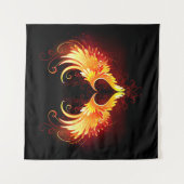 Angel Fire Heart with Wings Wandteppich (Vorderseite)