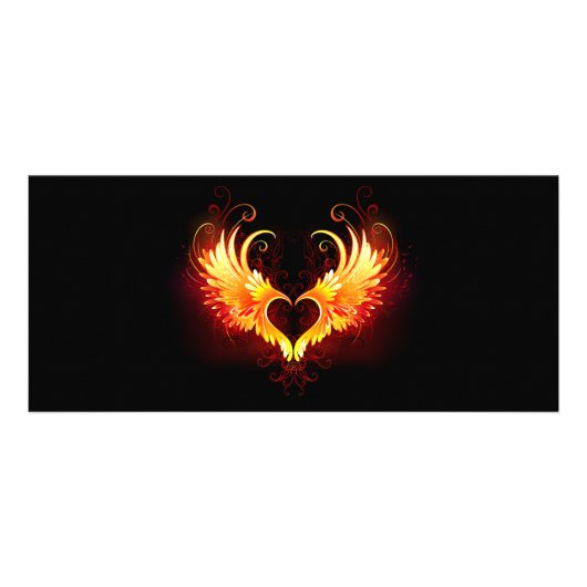 Angel Fire Heart with Wings Werbekarte (Vorne)