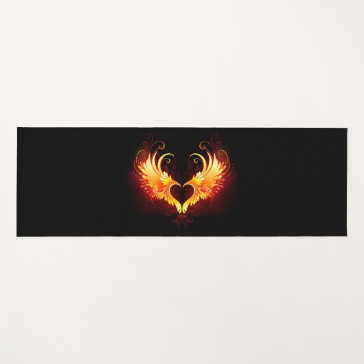 Angel Fire Heart with Wings Yogamatte (Vorderseite (Horizontal))