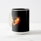 Angel Fire Heart with Wings Zweifarbige Tasse (Vorderseite Links)