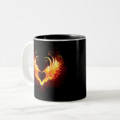 Angel Fire Heart with Wings Zweifarbige Tasse (Vorderseite Links)