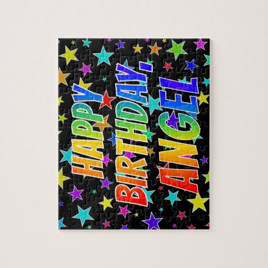 "ANGEL" First Name, Fun "HAPPY BIRTHDAY" Puzzle (Vertikal)