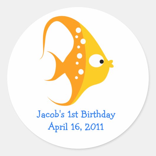 ANGEL FISH Babydusche oder Geburtstagspensticker Runder Aufkleber (Vorderseite)