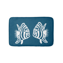 Angel fish Sea Blue & White Küstenfischerei Deko