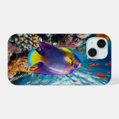 Angel Fish Slides entlang des Reef iPhone 15 Fall Hülle (Rückseite (Horizontal))