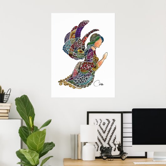 Angel Flight Poster in Weiß (Heimbüro)