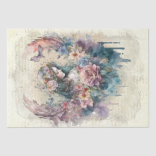 Angel Floral Watercolor Seidenpapier