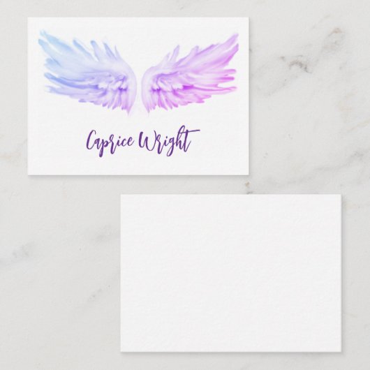 Angel Flügel lila psychische Visitenkarte (Vorne/Hinten)