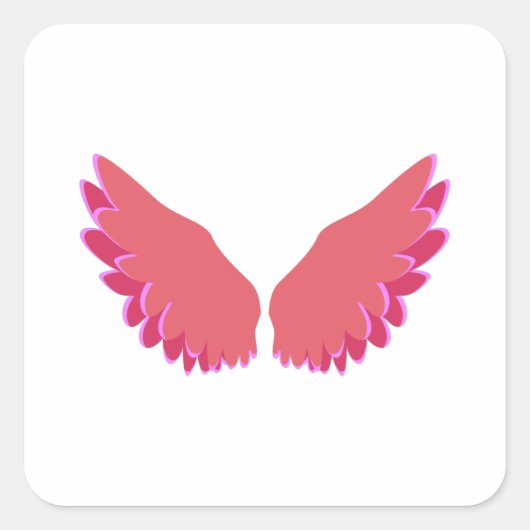 Angel-Flügel Quadratischer Aufkleber (Vorderseite)