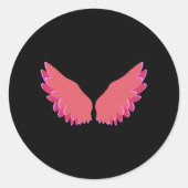 Angel-Flügel Runder Aufkleber (Vorderseite)