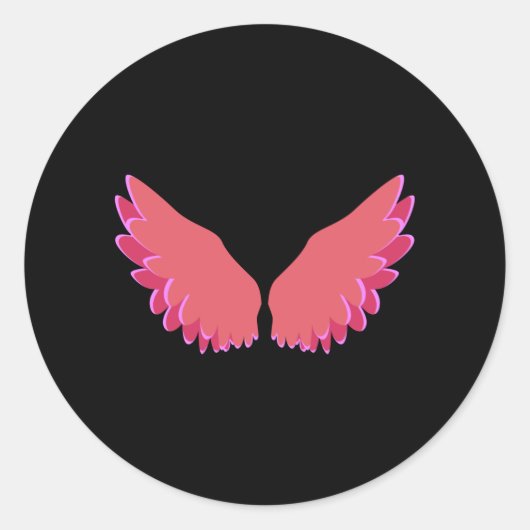 Angel-Flügel Runder Aufkleber (Vorderseite)