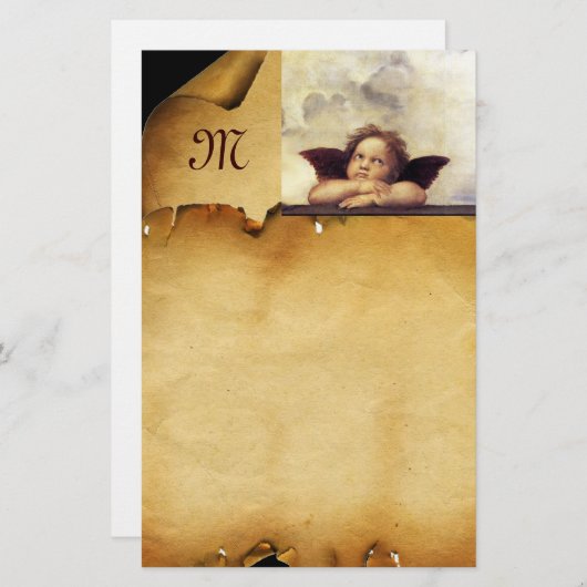 ANGEL / Flügeldraht, Parchitongramm Briefpapier (Vorne/Hinten)