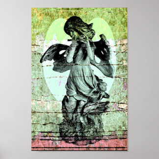 Angel Flute und Herzposter Poster