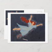 Angel Flyer Rothaarfrau tanzt im Himmel Postkarte (Vorne/Hinten)