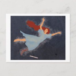 Angel Flyer Rothaarfrau tanzt im Himmel Postkarte