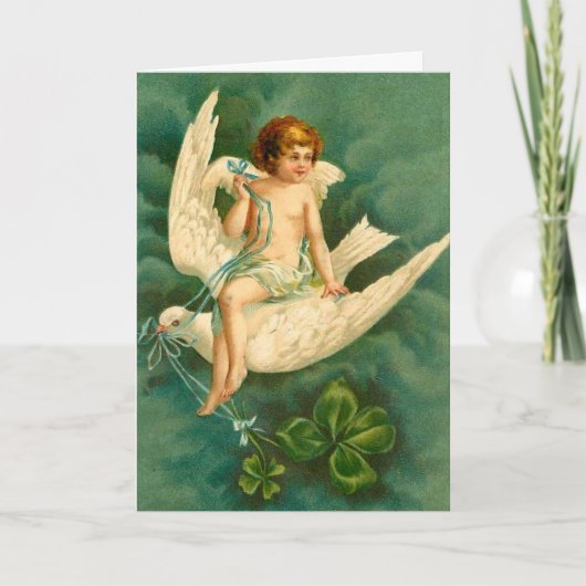 Angel Flying on a Dove - St Patrick's Day Card Karte (Vorderseite)