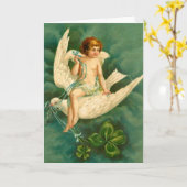 Angel Flying on a Dove - St Patrick's Day Card Karte (Gelbe Blume)