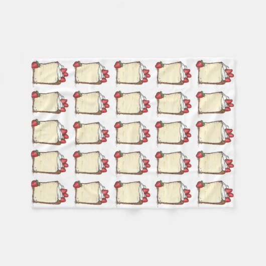 Angel Food Angelfood Cake Slice Erdbeeren Fleecedecke (Vorderseite (Horizontal))