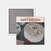 Angel Food Birthday Cake Magnet (Vorderseite/Rückseite)