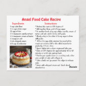 Angel Food Cake Rezept Postkarte (Rückseite)