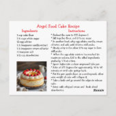 Angel Food Cake Rezept Postkarte (Rückseite)