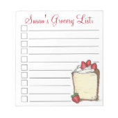 Angel Food Cake Slice Personalisierte Lebensmittel Notizblock (Vorderseite)