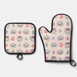 Angel Food Cake Toile Ofenhandschuh & Topflappen-Set