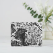 Angel Friedhof Schwarzweißfotografie Postkarte (Stehend Vorderseite)