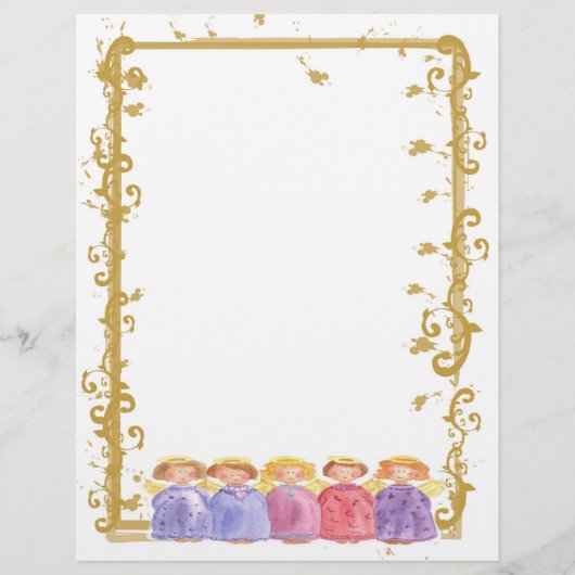 Angel Friends Weihnachtspapier Aquarell (Vorderseite)