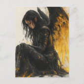 Angel für Schwarze und Goldene Details Postkarte (Vorderseite)
