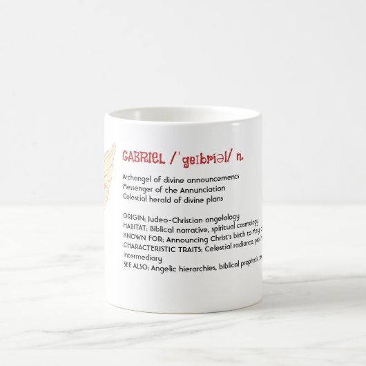 Angel Gabriel Lexicon, Herald der göttlichen Pläne Kaffeetasse (Mittel)