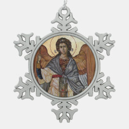 Angel Gabriel Schneeflocken Zinn-Ornament