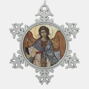 Angel Gabriel Schneeflocken Zinn-Ornament